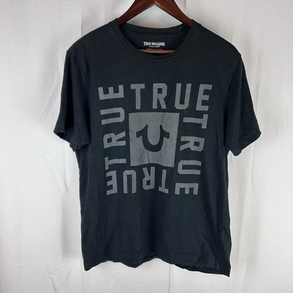 True‎ Religion Men's Graphic Tee T-Shirt Black Medium